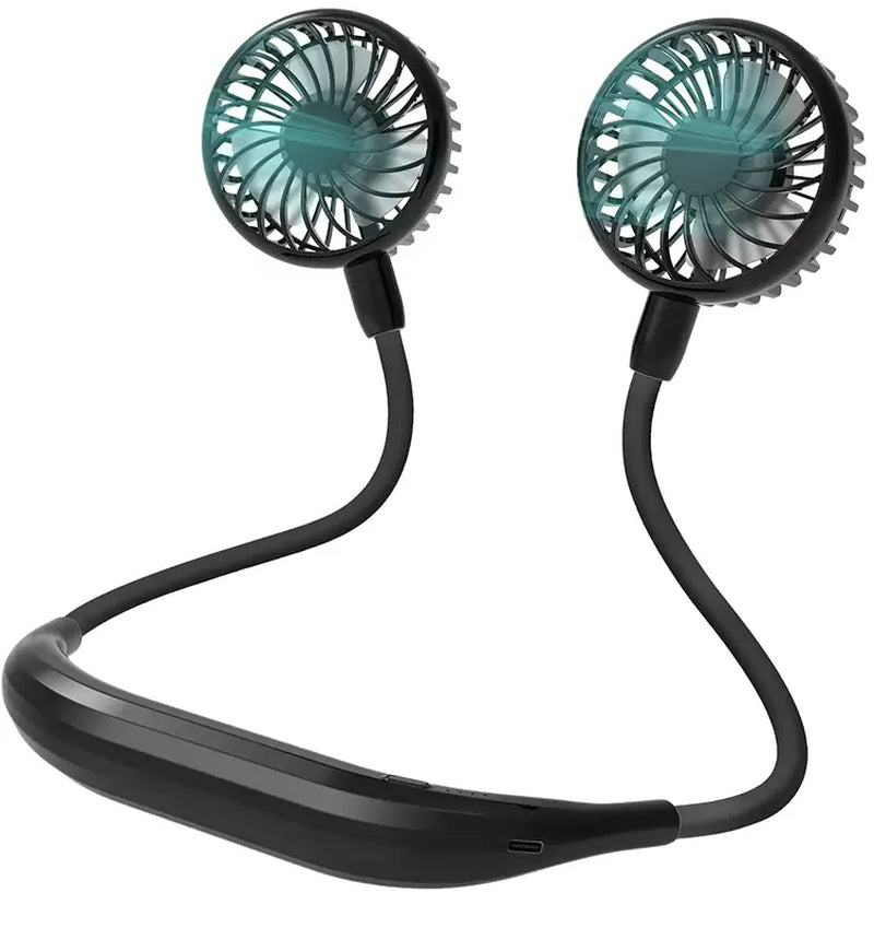 2600Mah Battery Operated USB Rechargeable Neck Fan 360° Adjustable High Flexibility Wearable Personal Travel Fan Mobile