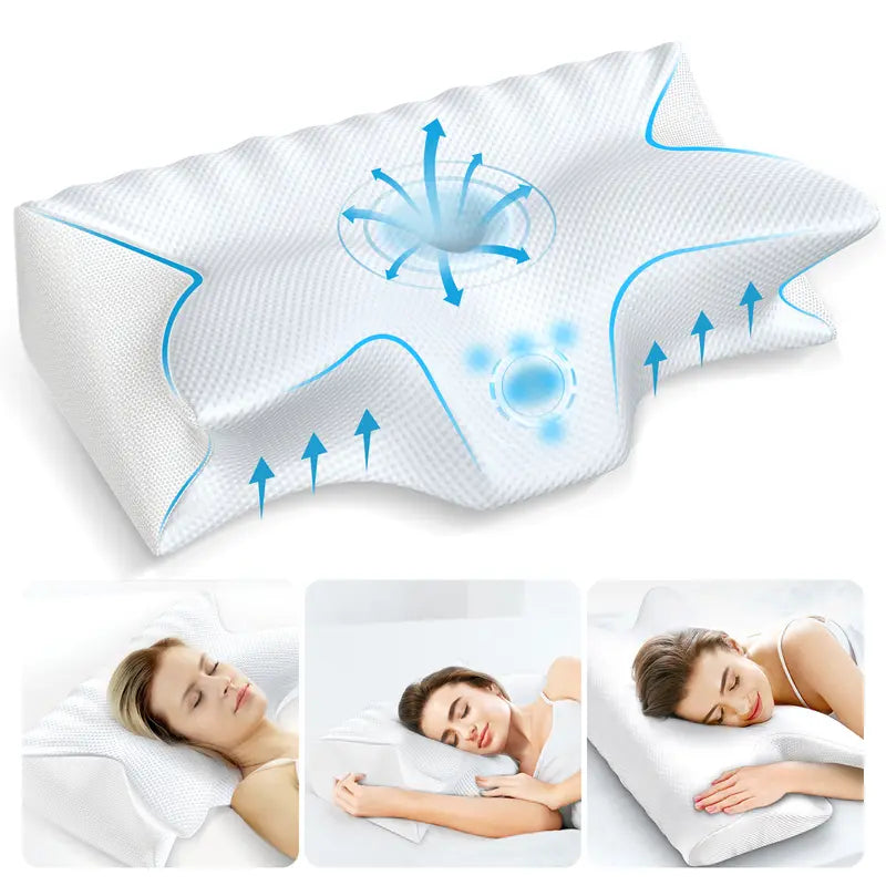 Memory Foam Neck Pillow Bed Pillow for Side Back Sleepers