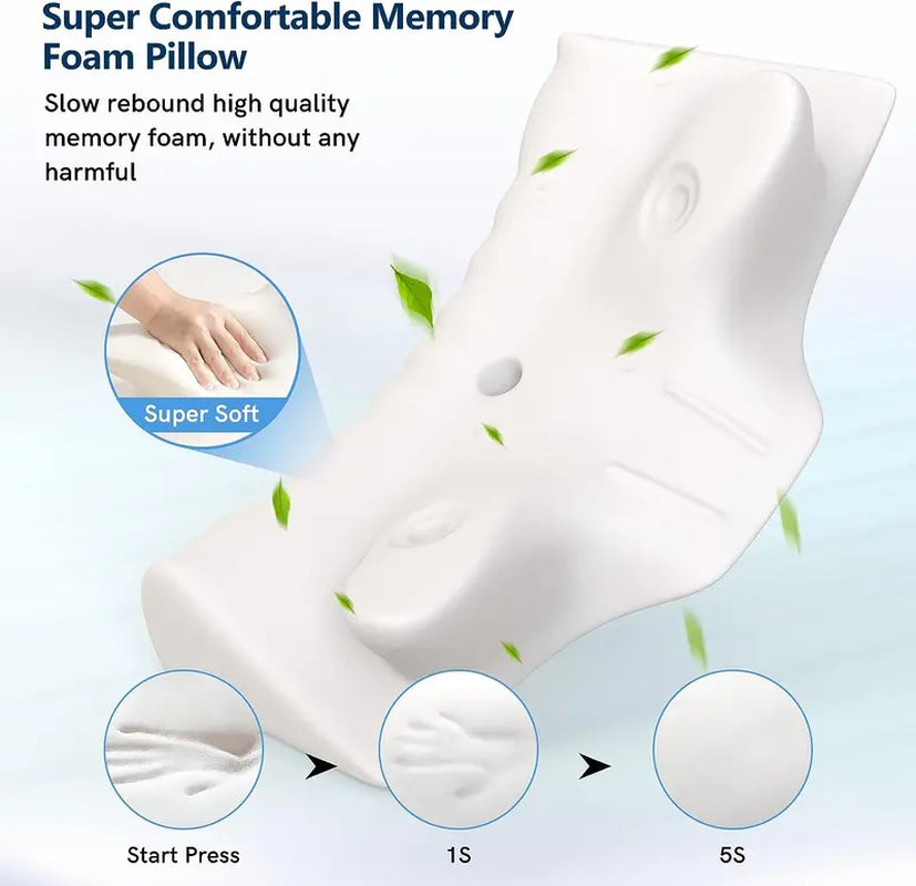 Memory Foam Neck Pillow Bed Pillow for Side Back Sleepers