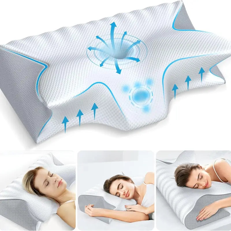Memory Foam Neck Pillow Bed Pillow for Side Back Sleepers