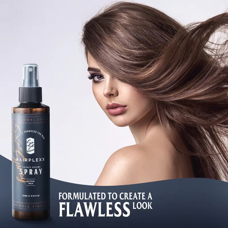 Hairplexx Sea Salt Volume Hair Spray for Both Men and Women, Natural Thick and Volumizing Hair Look with Matte Finish and Natural Hold, Paraben Free 6.7 Fl Oz Hair Styling Gel Haircare Daily Uv Repairing Nourishing