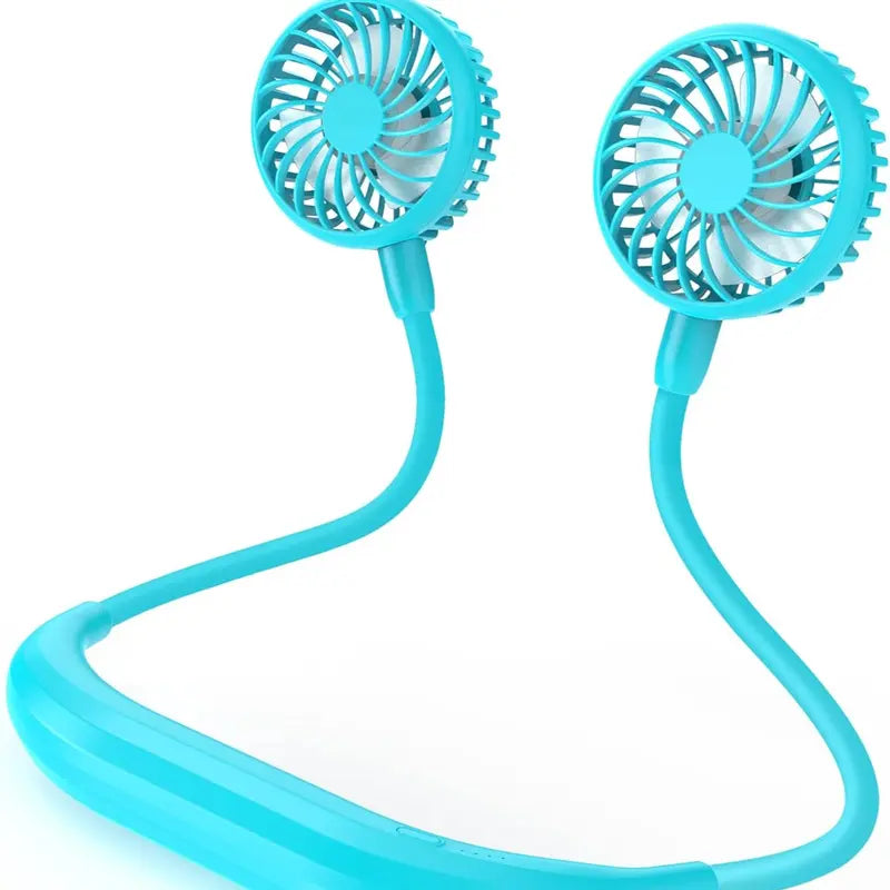 2600Mah Battery Operated USB Rechargeable Neck Fan 360° Adjustable High Flexibility Wearable Personal Travel Fan Mobile