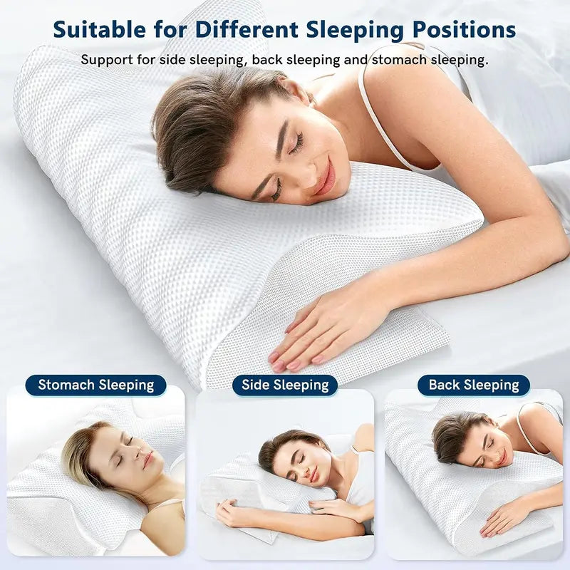 Memory Foam Neck Pillow Bed Pillow for Side Back Sleepers